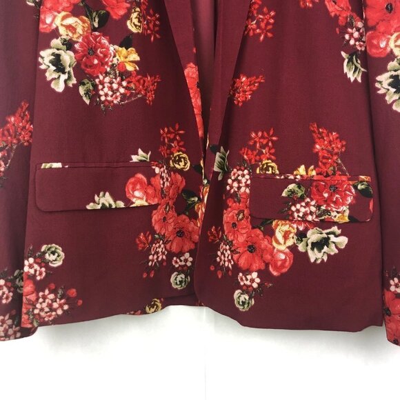 DR2 Floral Lightweight Open Front Blazer Size Petite Small - Picture 3 of 16